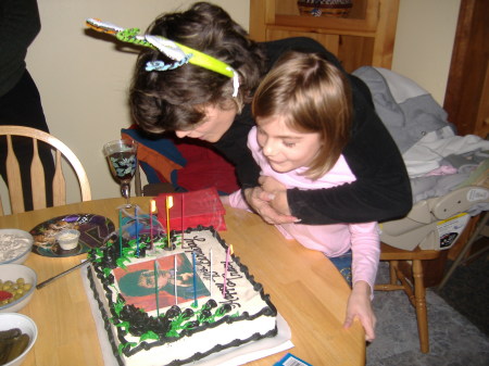 karly helping me blow out my candles