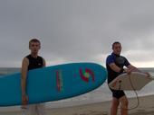 the boys surfing