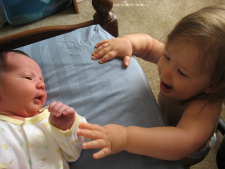 Hannah with baby sister Katie