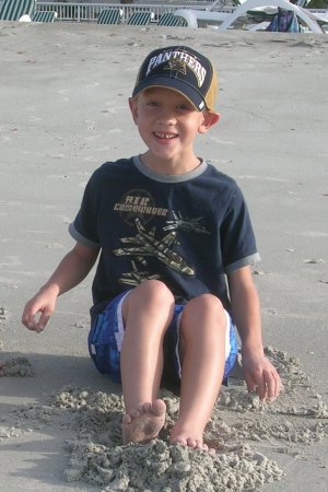 connor on beach