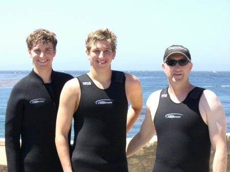 Diving in Monterey with sons