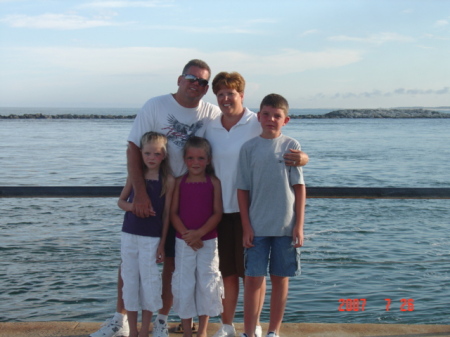 Me, Mark and the kids in Ocean City, MD - 2007