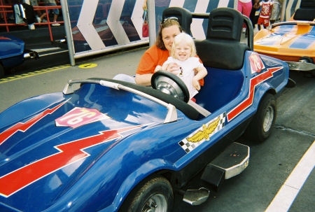 Juliette driving her first race car!!!!