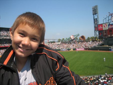 Grandson Jeffrey at the ballpark in San Francisco