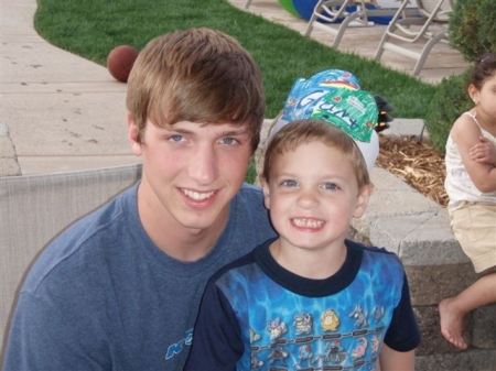 Ryan age 18 with Grant age 3
