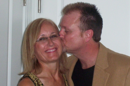 Sneaking a kiss .... my better half