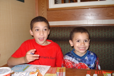 Matthew and Christian At our favorite spot (Bob Evans)