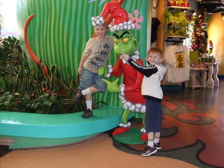 Andrew and Jayce with the Grinch