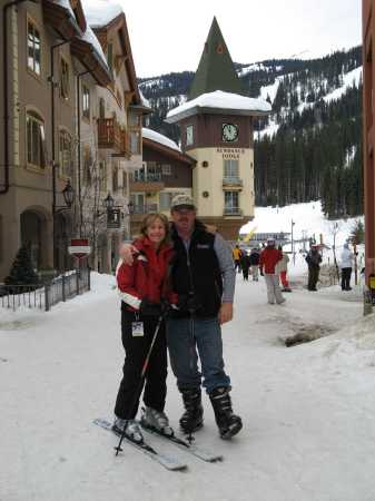 Tina with a friend on Sun Peaks Ski Trip