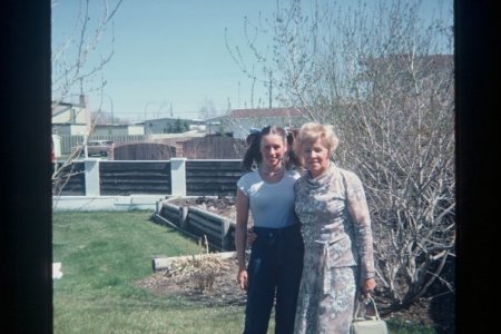 young marilyn and mum in lethbridge