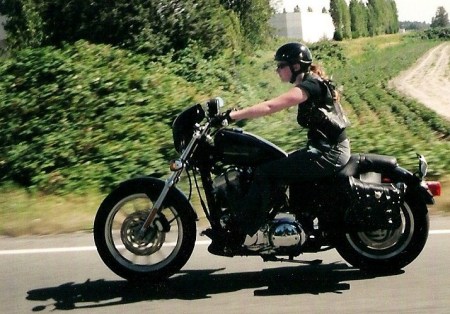 Ruby on her 2000 Sportster