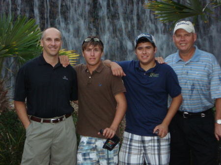 Golf Trip:  Joe & Andrew (neighbors) with JP (son) and I