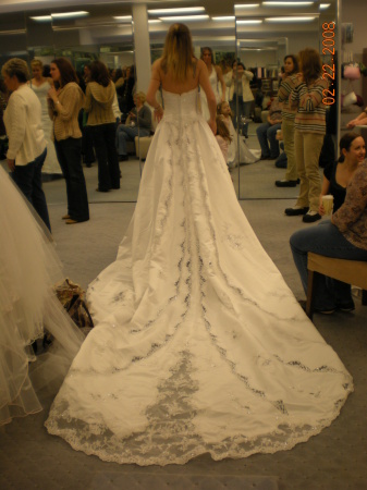 Back view of Heather's wedding dress