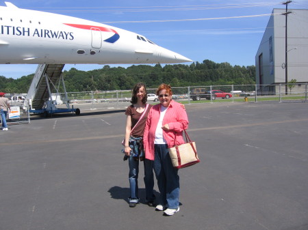 Rita and grandniece from England at the Museum of Flight.