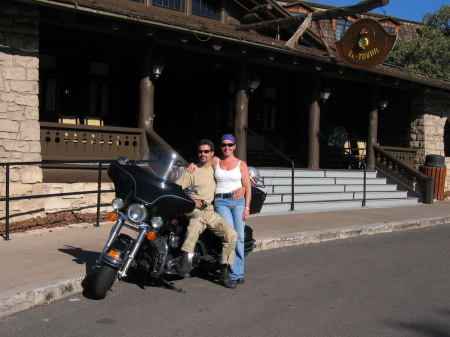 Me and Sid at the Grand Canyon - in front of the El Tovar Lodge