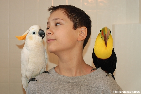 Derek with our Birds