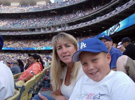 My son Cory & I at Dodger Stadium-July 4, 2007