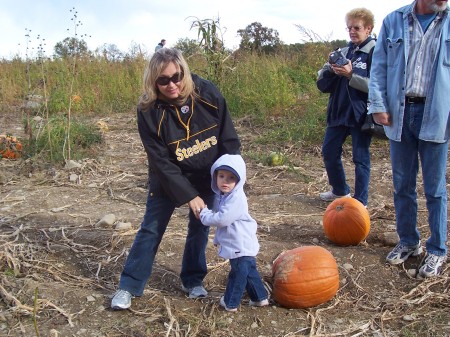 Me and my little mama pumpkin picking