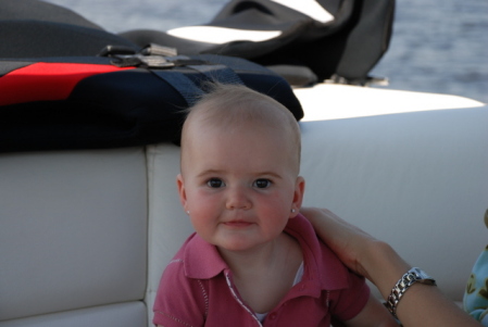 Gracie out on the boat