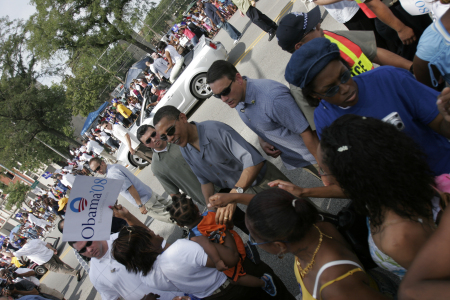 Barack Obama on the Campaign Trail in Chicago