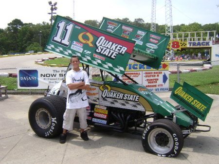 My son at race track in Virginia Beach