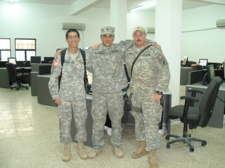 Troung, Sam, and me in a office in Mosul, Iraq