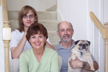 family on stairs