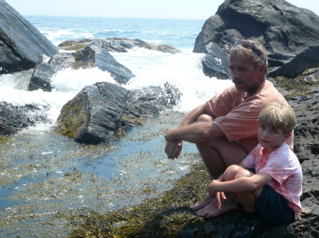 Aug., 2007. My little guy & me. Seguin Island, Maine