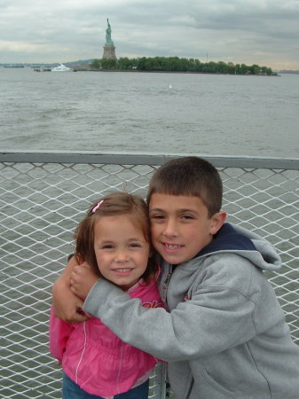 My kids at the Statue of Liberty - June 2007