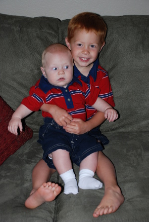 My boys, Keegan, 4 years old and Kaeden 5 months old