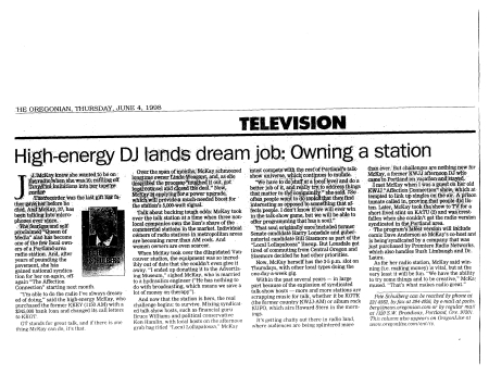 Newpaper artice about my first radio station purchase!