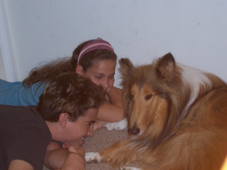 The kids with our collie Buddy