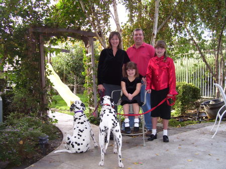 X-mas 2006 photo shoot-our 2 uncooperative dogs, our backyard, Southern California