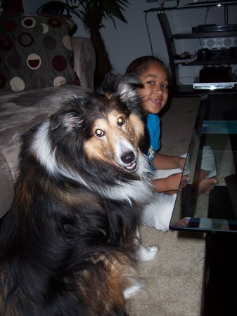 My daughter, Madison, and dog Bailey