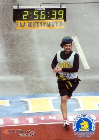 Finishing the 2007 Boston Marathon