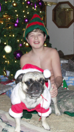 Santa Pug and his favorite Elf-Quent