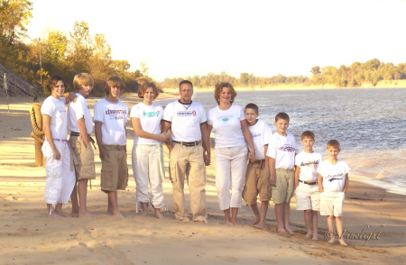 family on beach in TN