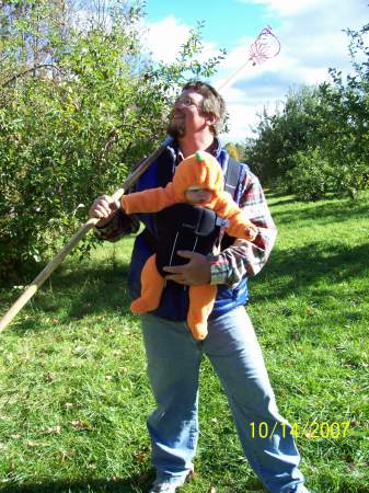 Picking apples with Daddy