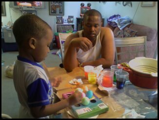 papa & seanie dying eggs