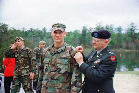 Karl Pinning Ranger  Mike at Ranger graduation