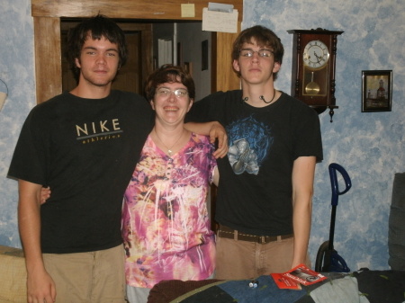 Mom between her boys