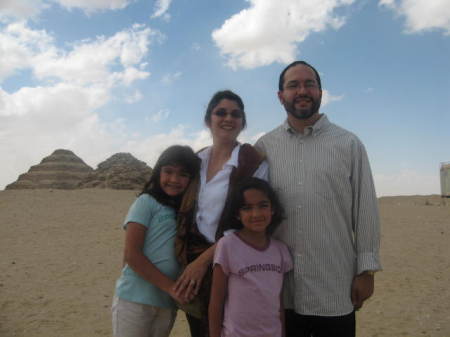 My family at the pyramids of Giza