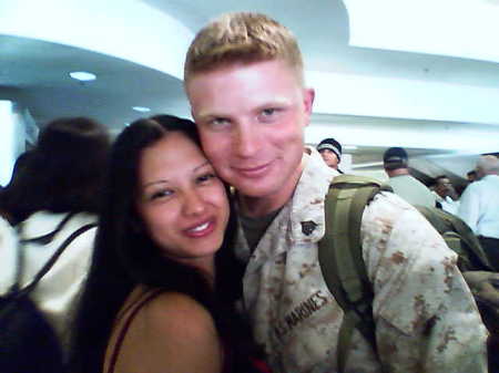 Walter back from Third Tour in Iraq - and his Wife Prana in 2006