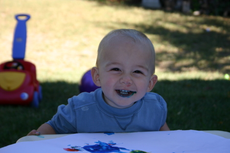 Our little boy the paint eater!