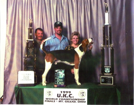 My dog winning the UKC World Show in 1999
