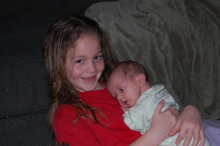 Big sister Madison with Katie