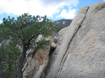 Climbing rocks in Marshall Gulch, Flagstaff, AZ