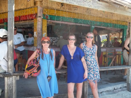 Caye Caulker Belize--Me,  a friend and Darcy