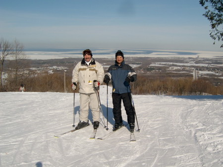 Brother and I skiing Blue Mountain