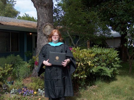 Kim recieving her Masters in Music Ed.